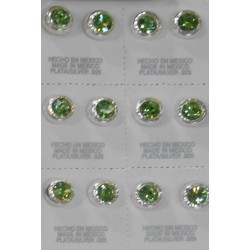 Broqueles chicos de Piedra verde - 7 mm