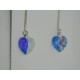 Aretes viol. de swarovskis de corazón azul tornasol