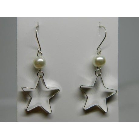 Aretes de estrella con perlas